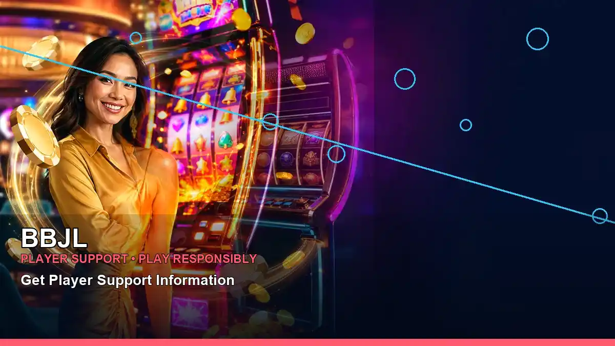 BBJL duo online slot games featuring an adult Filipina casino host with a left-framed composition