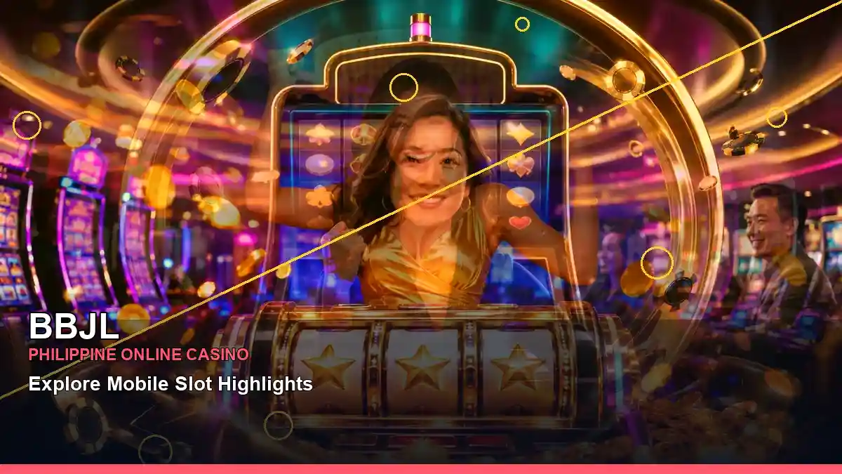 BBJL lucky reels online slot games featuring an adult Filipina casino host with a centered composition