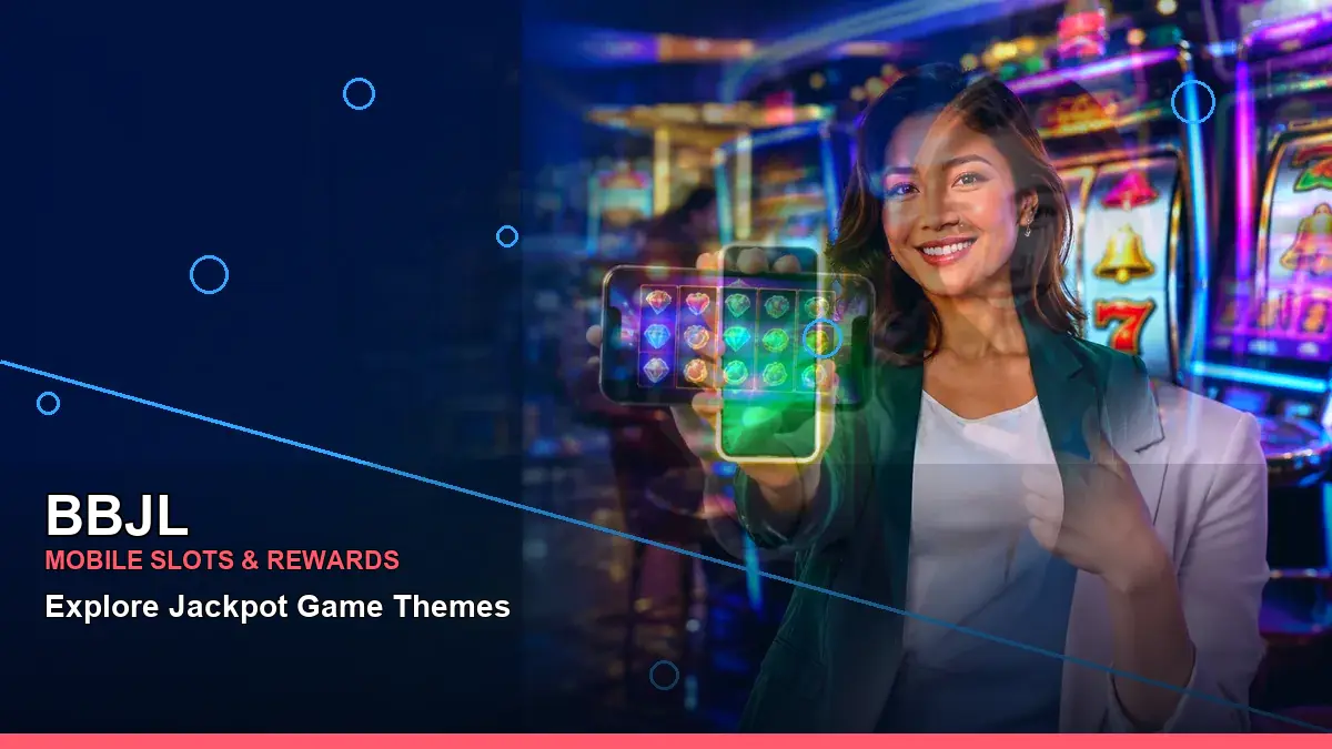 BBJL mobile casino app featuring an adult Filipina casino host with a right-framed composition