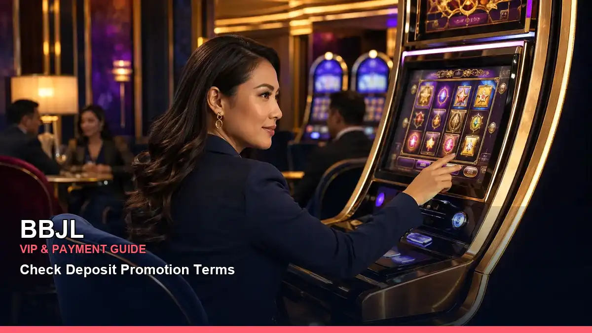 BBJL VIP casino rewards featuring an adult Filipina casino host with a celebratory composition